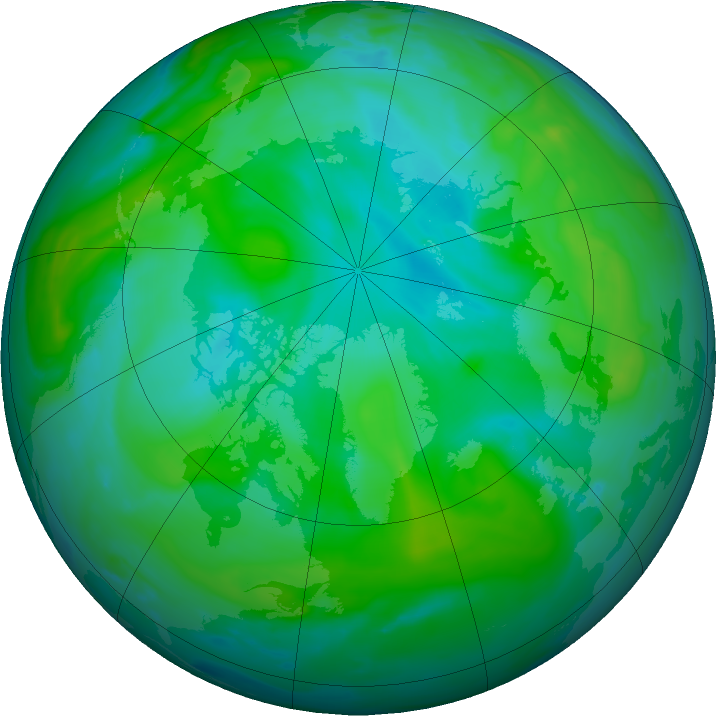 Arctic ozone map for 31 July 2020